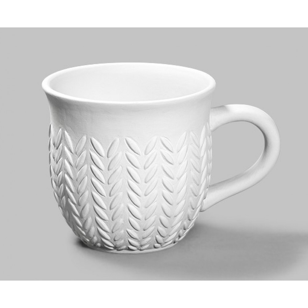 MB1562 Stitched Mug in ready to paint cone 04 ceramic bisque